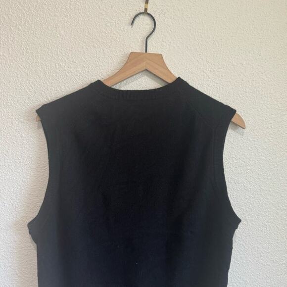 State Cashmere Mens Large The V-Neck Basic Vest Sweater Black Grandpa Soft Cozy - Picture 5 of 6